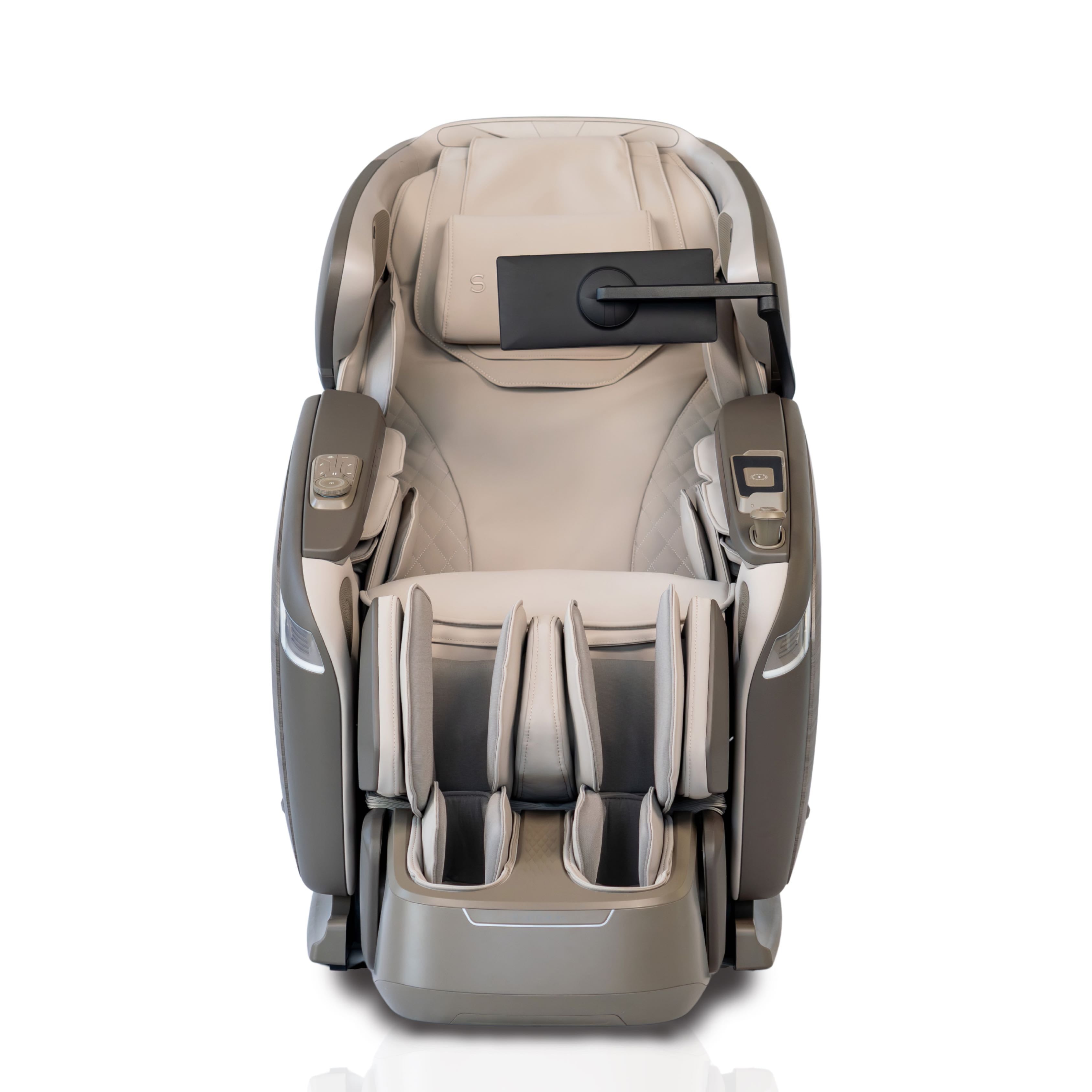 Massagesessel Imperio beige Vorderansicht.