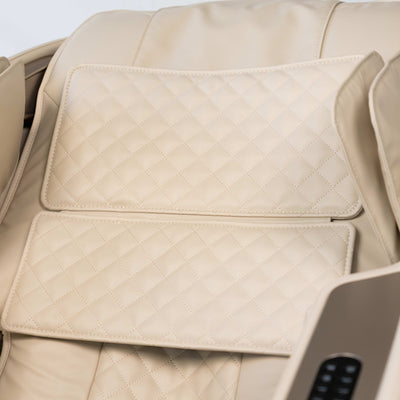 Miore Massagesessel in Creme und Braun mit hochwertiger Rautensteppung